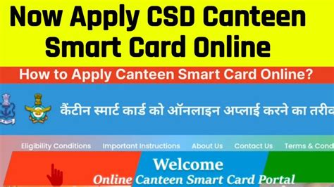 csd canteen smart card renewal online|csd canteen card online registration.